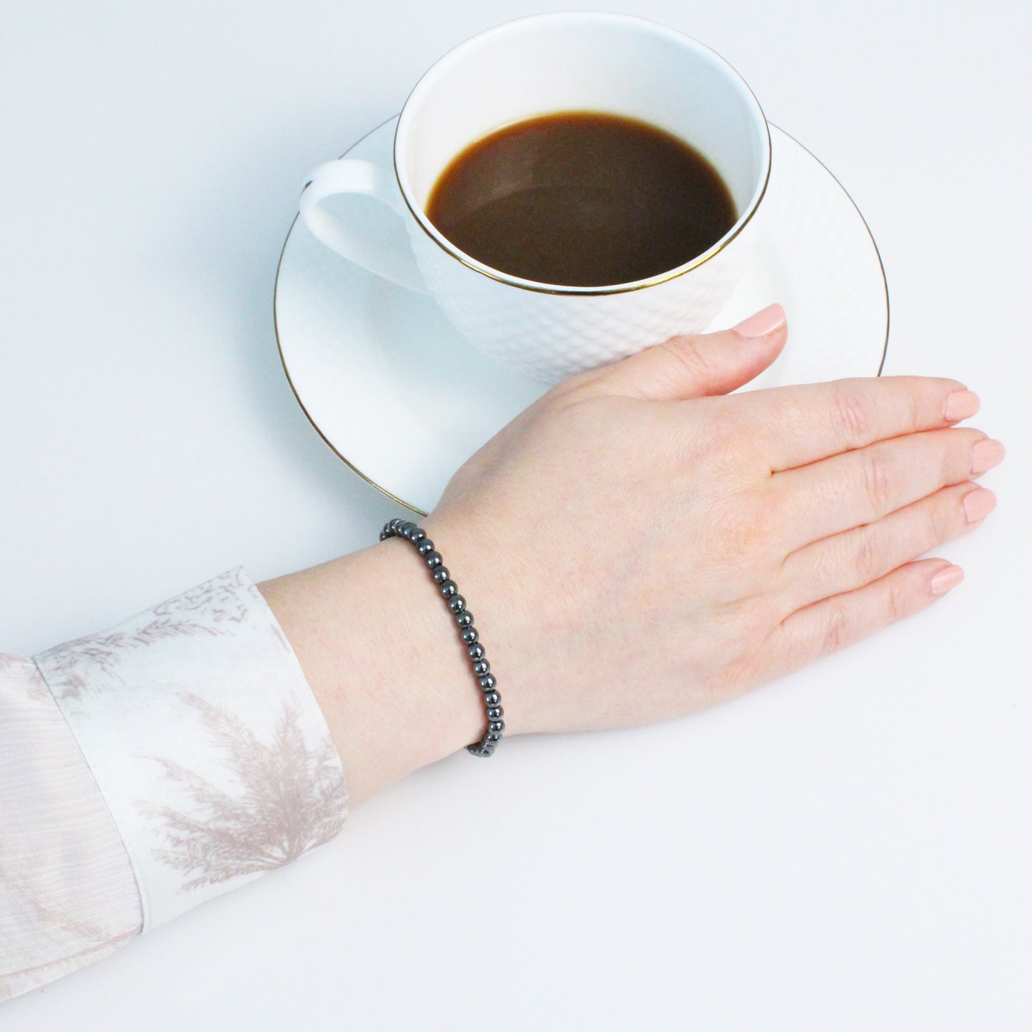 Echtes Hämatit Edelstein Armband 4mm