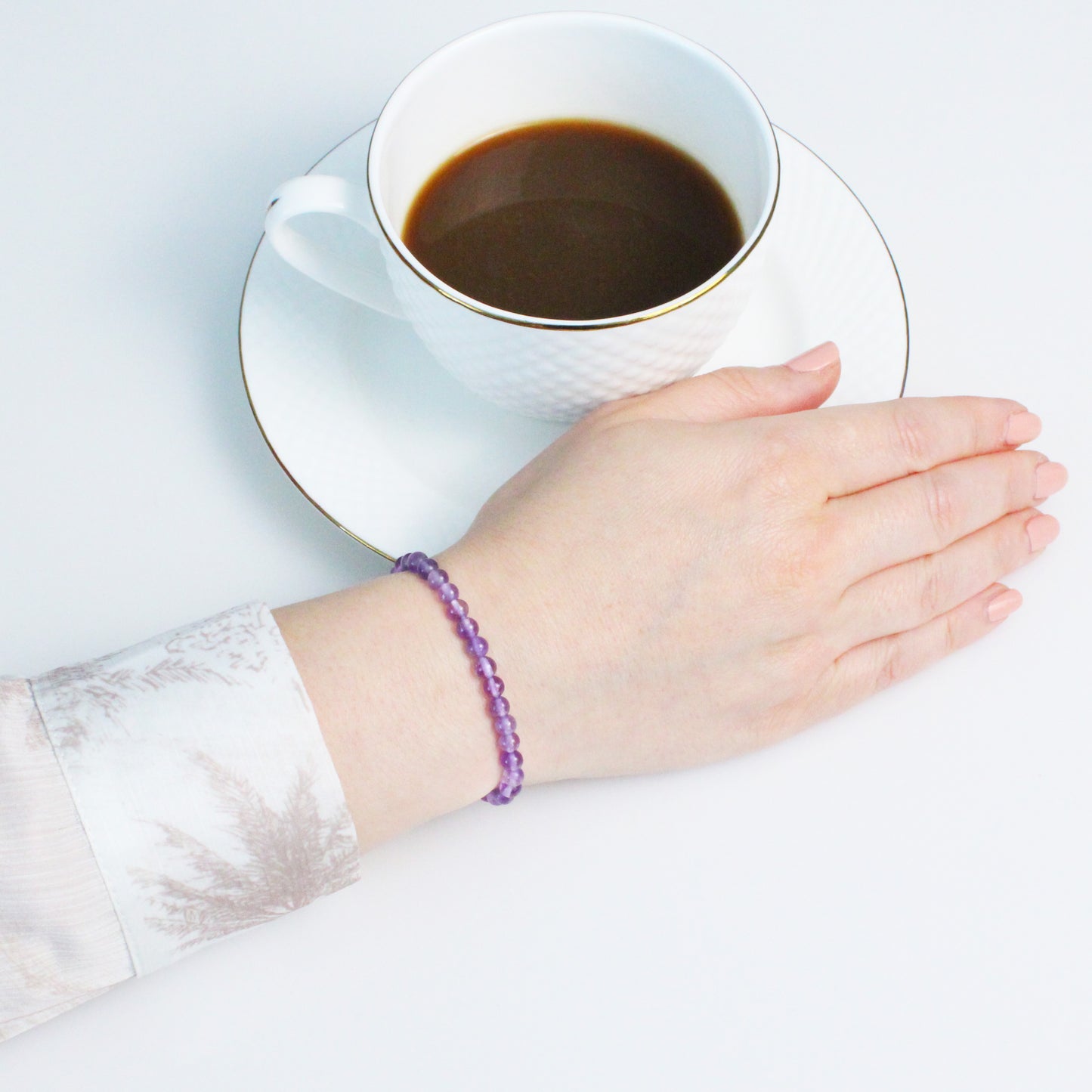 Echtes Amethyst Edelstein Armband 4mm