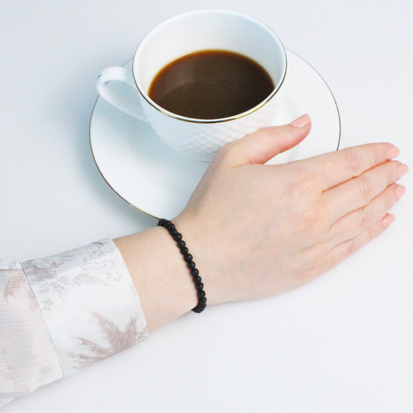 Echtes Lavastein Edelstein Armband 4mm