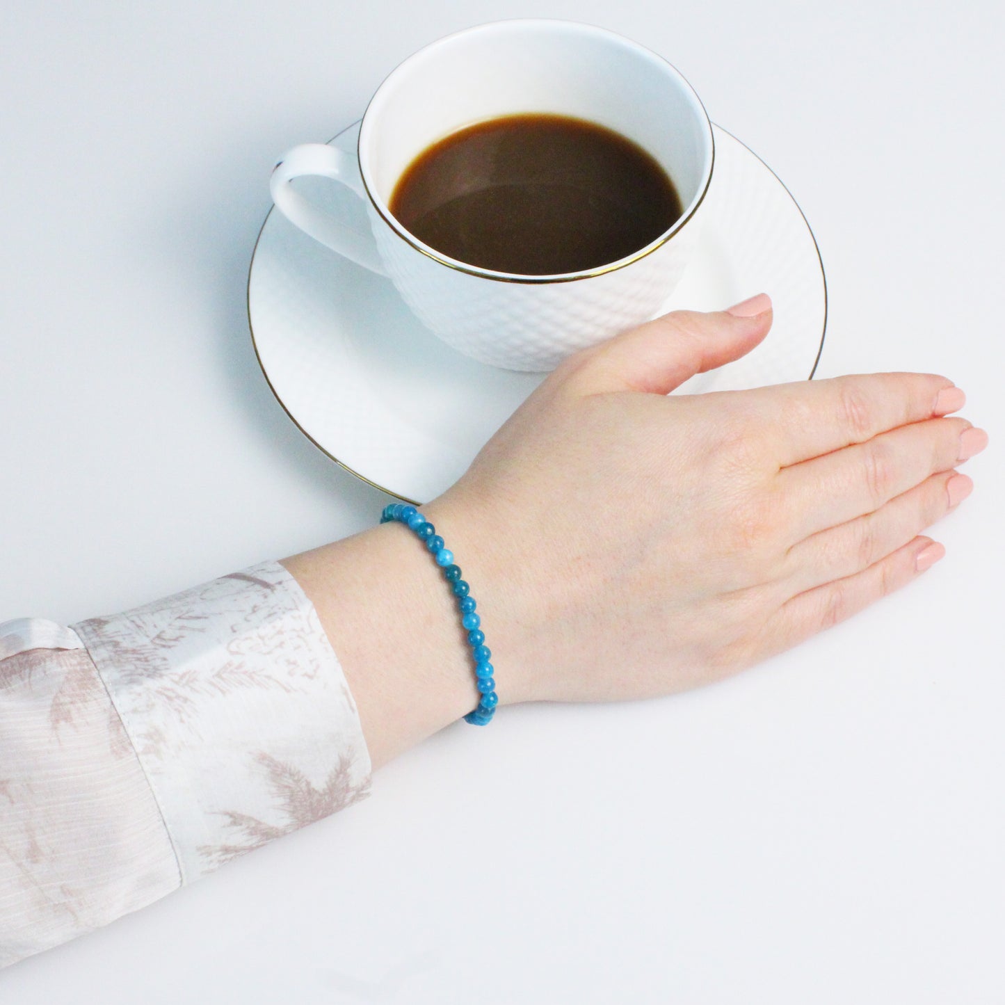 Echtes Apatit Edelstein Armband 4mm