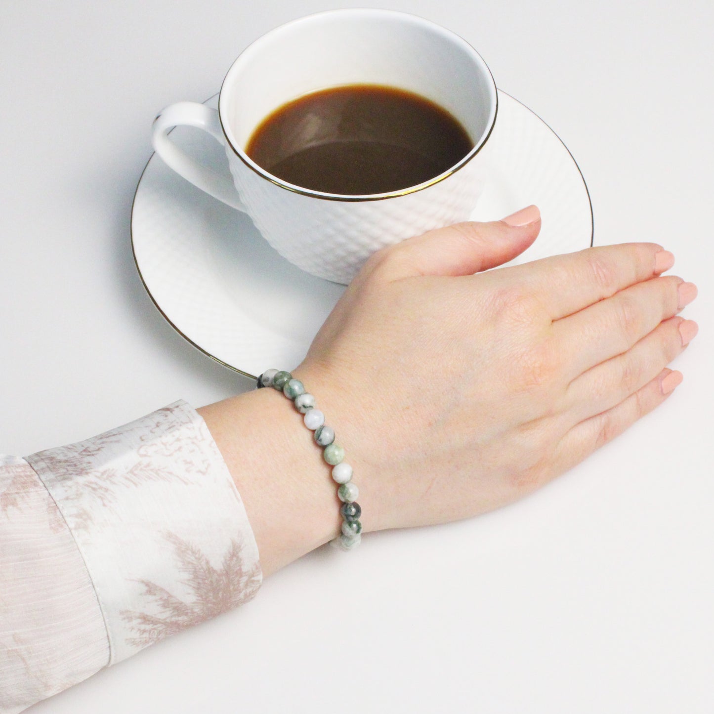 Echtes Baumachat Edelstein Armband 6mm