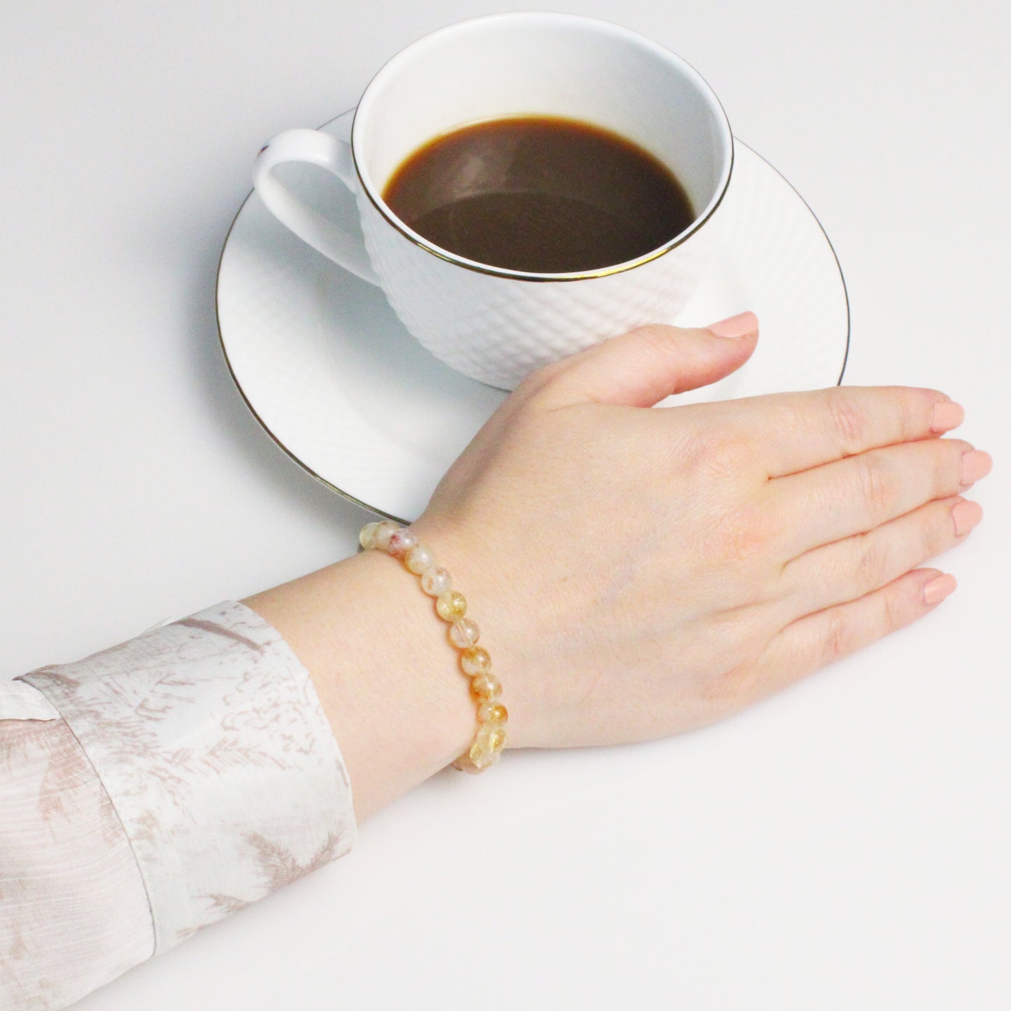 Echtes Citrin Edelstein Armband 6mm