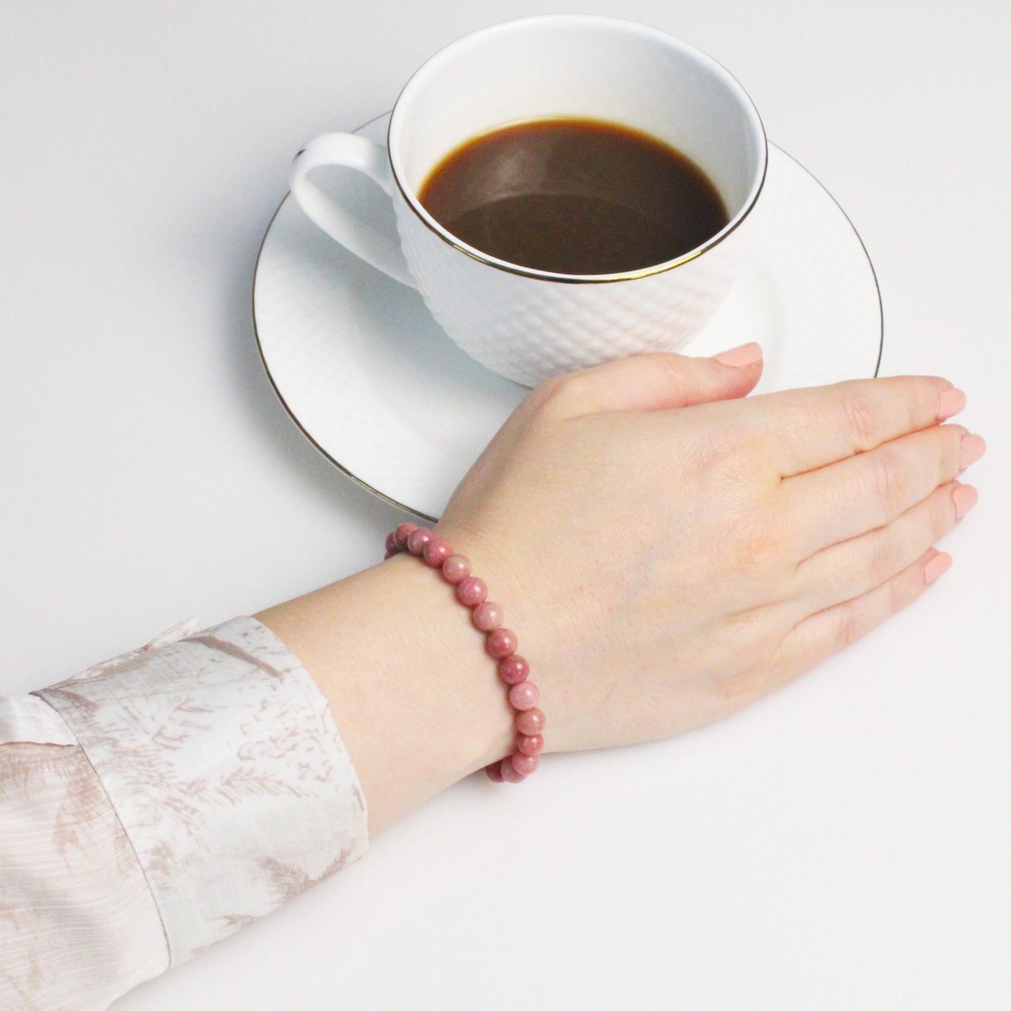 Echtes Rhodonit Edelstein Armband 6mm