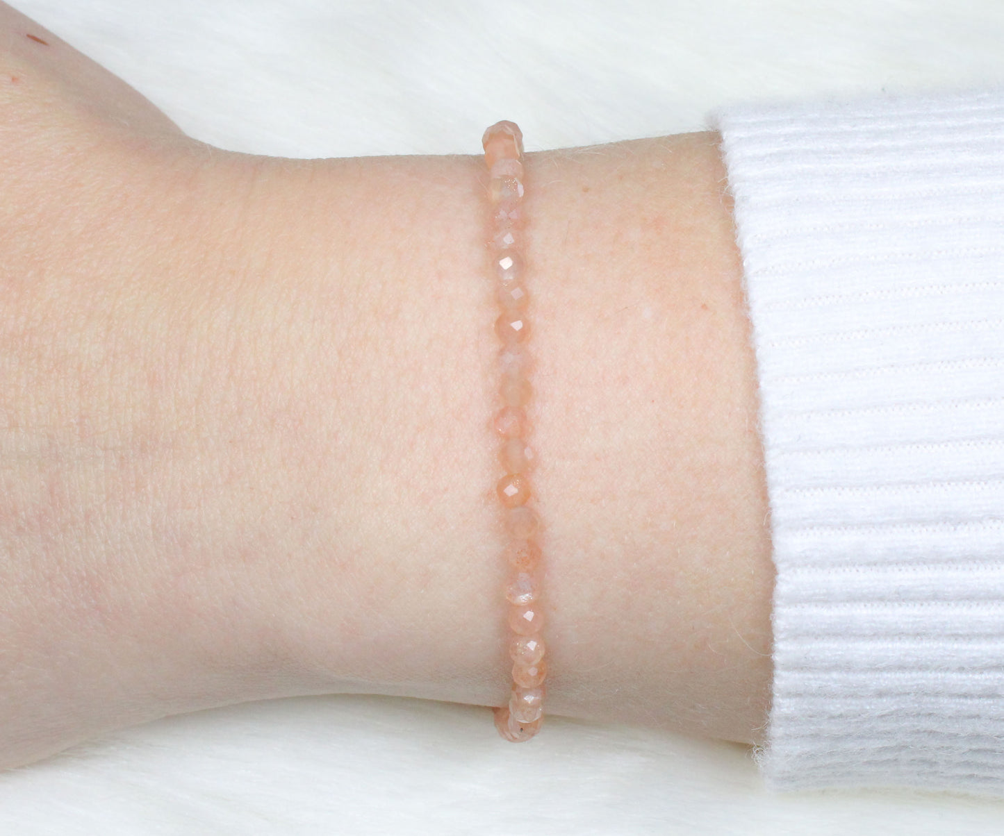 Sonnenstein Edelstein Armband 3mm facettiert