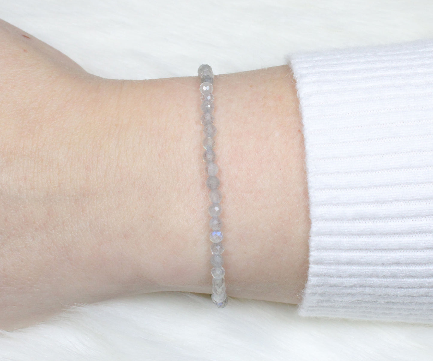 Labradorit Edelstein Armband 3mm facettiert