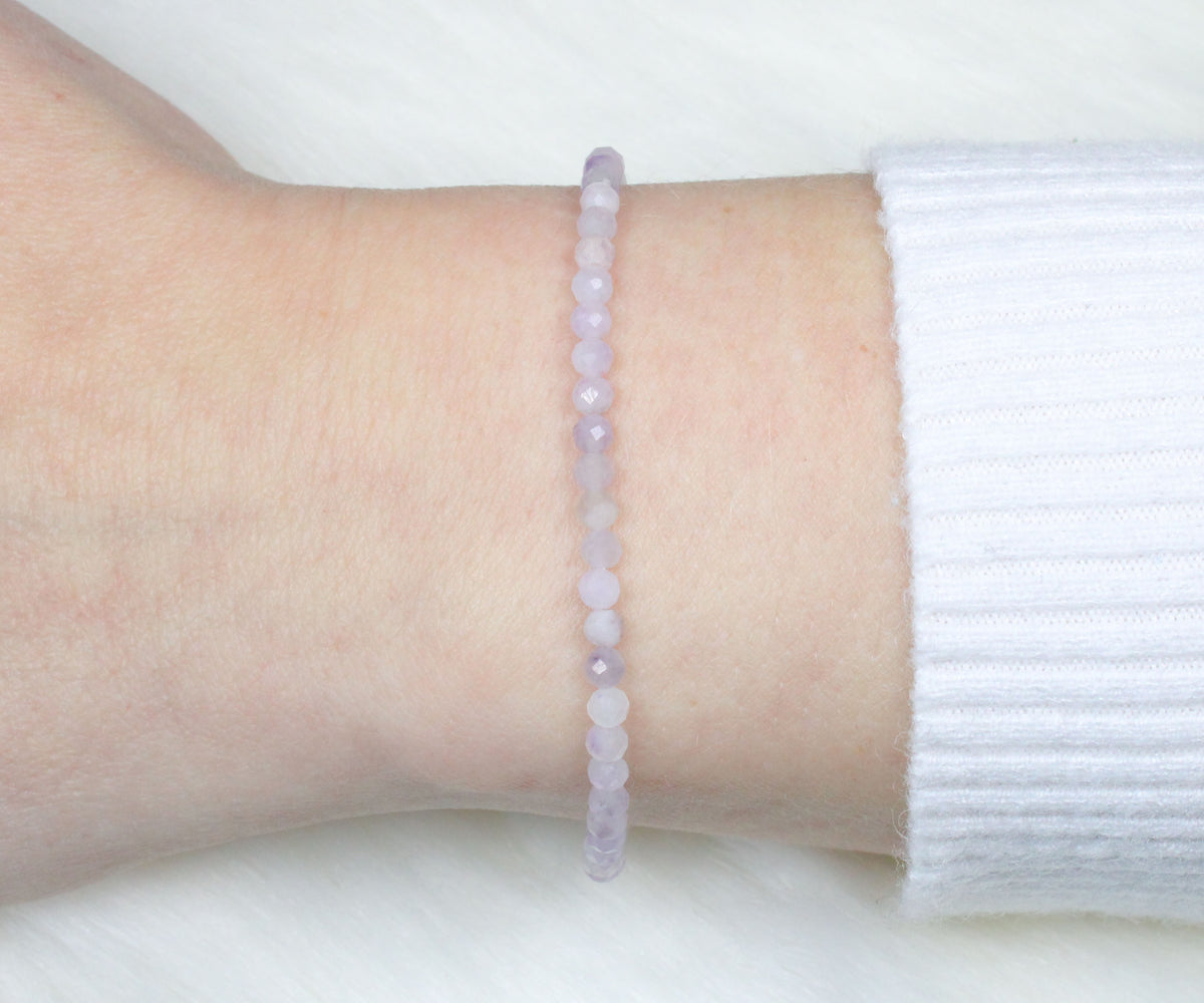 Fliederjaspis Edelstein Armband 3mm facettiert