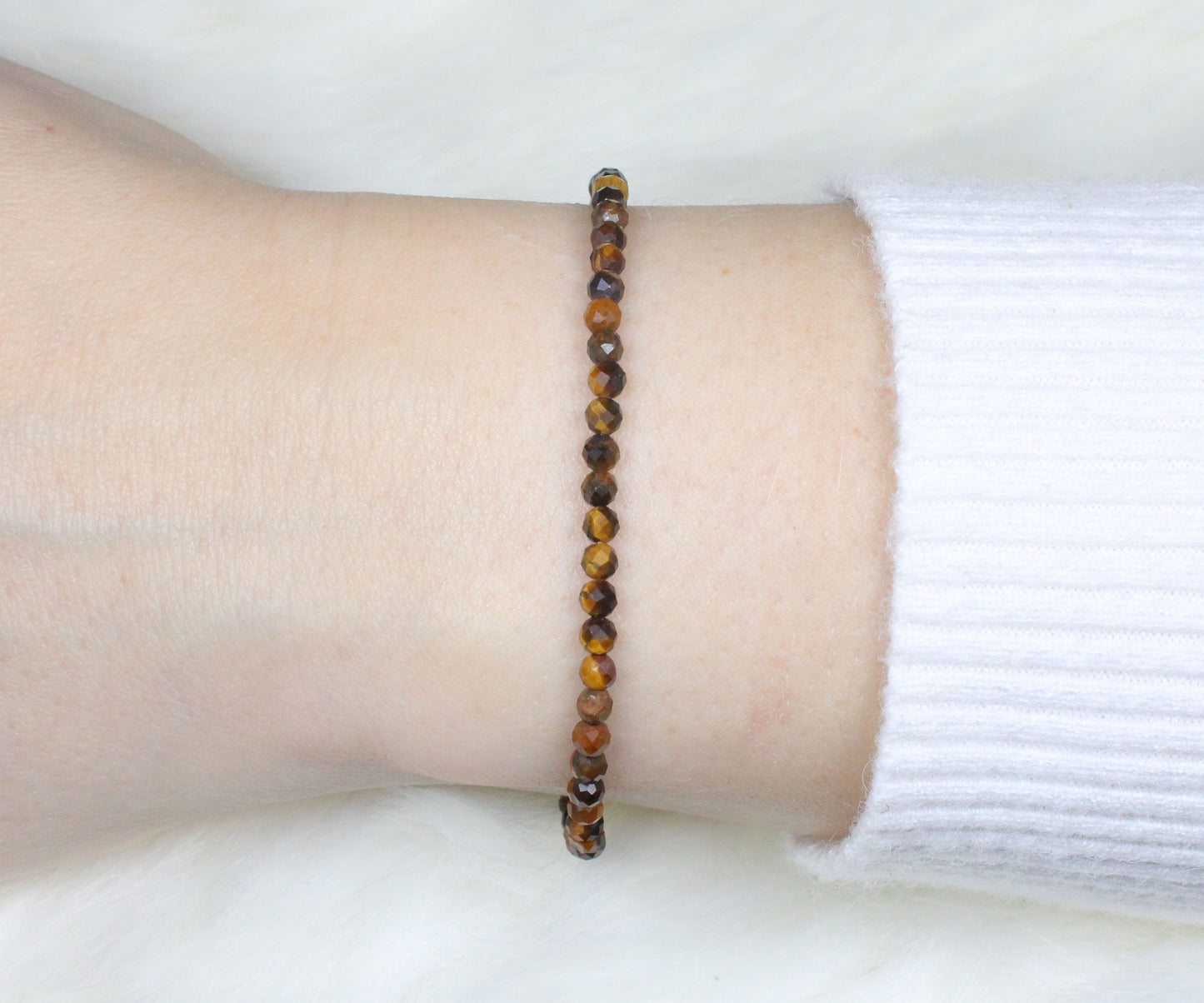 Tigerauge Edelstein Armband 3mm facettiert