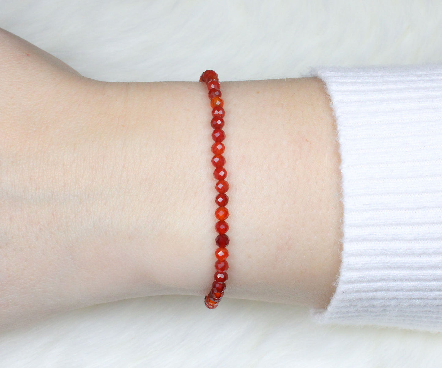Karneol Edelstein Armband 3mm facettiert