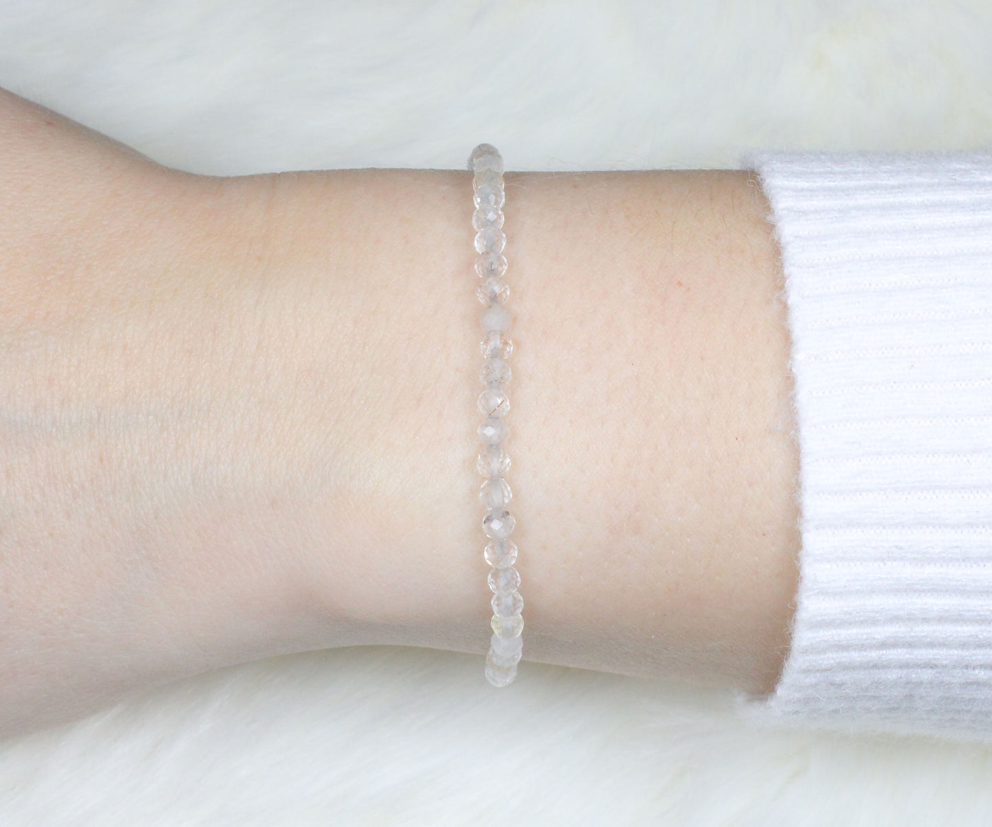 Goldenes Rutilquarz Edelstein Armband 3mm facettiert