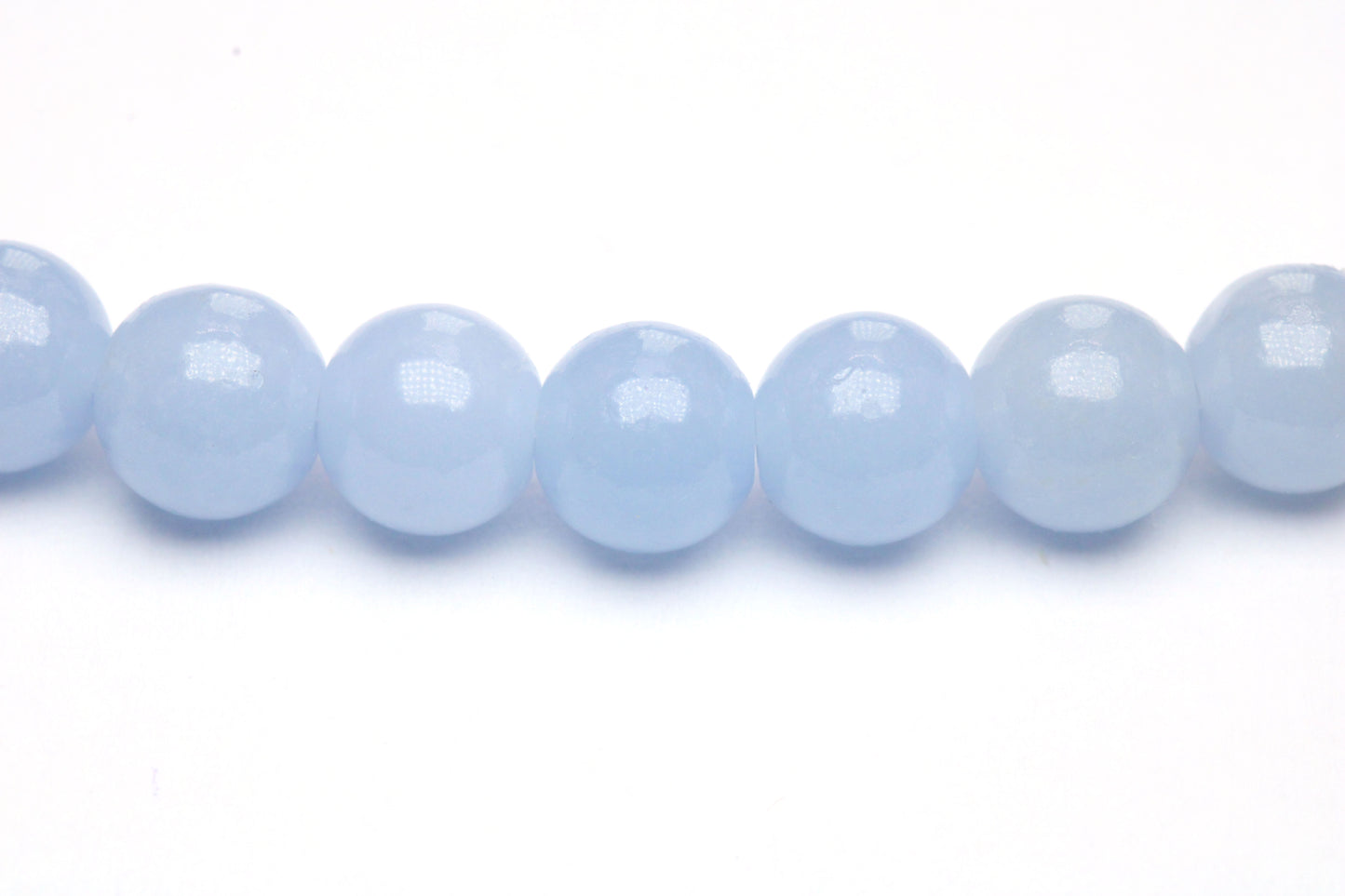 Blauer Angelit Edelstein Armband mit Edelstahlherz