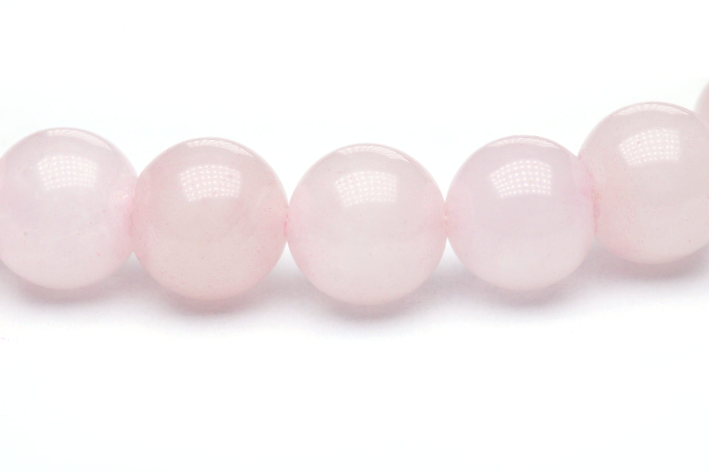 Rosenquarz Edelstein Armband mit Edelstahlherz