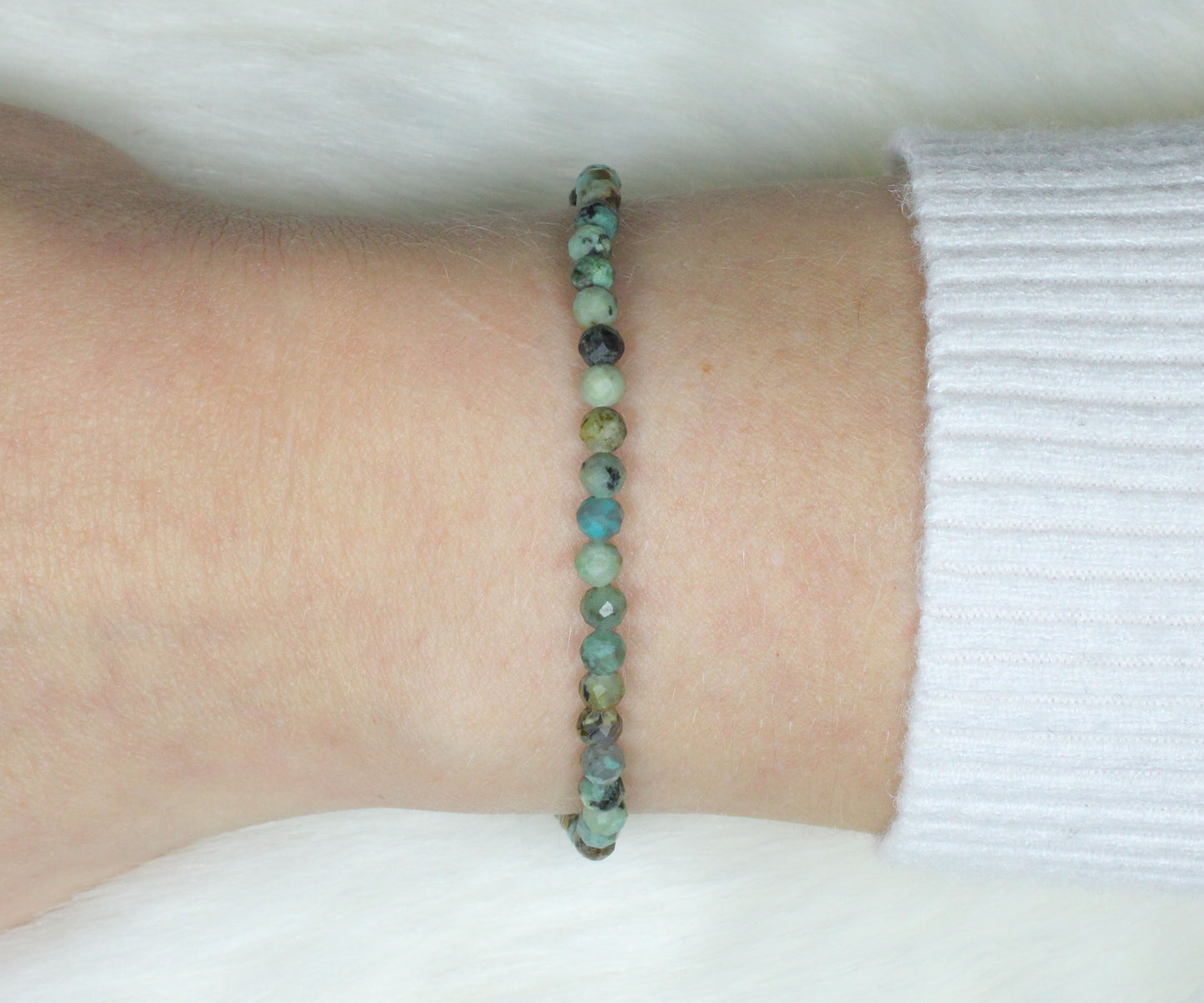 Afrikanischer Türkis Edelstein Armband 3mm facettiert