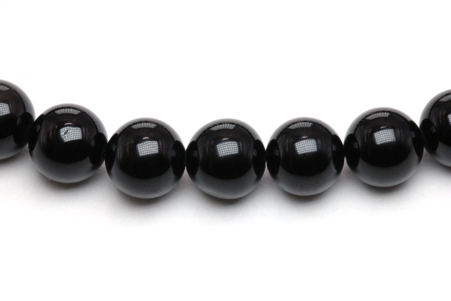 Schwarzer Turmalin Edelstein Armband mit Edelstahlherz