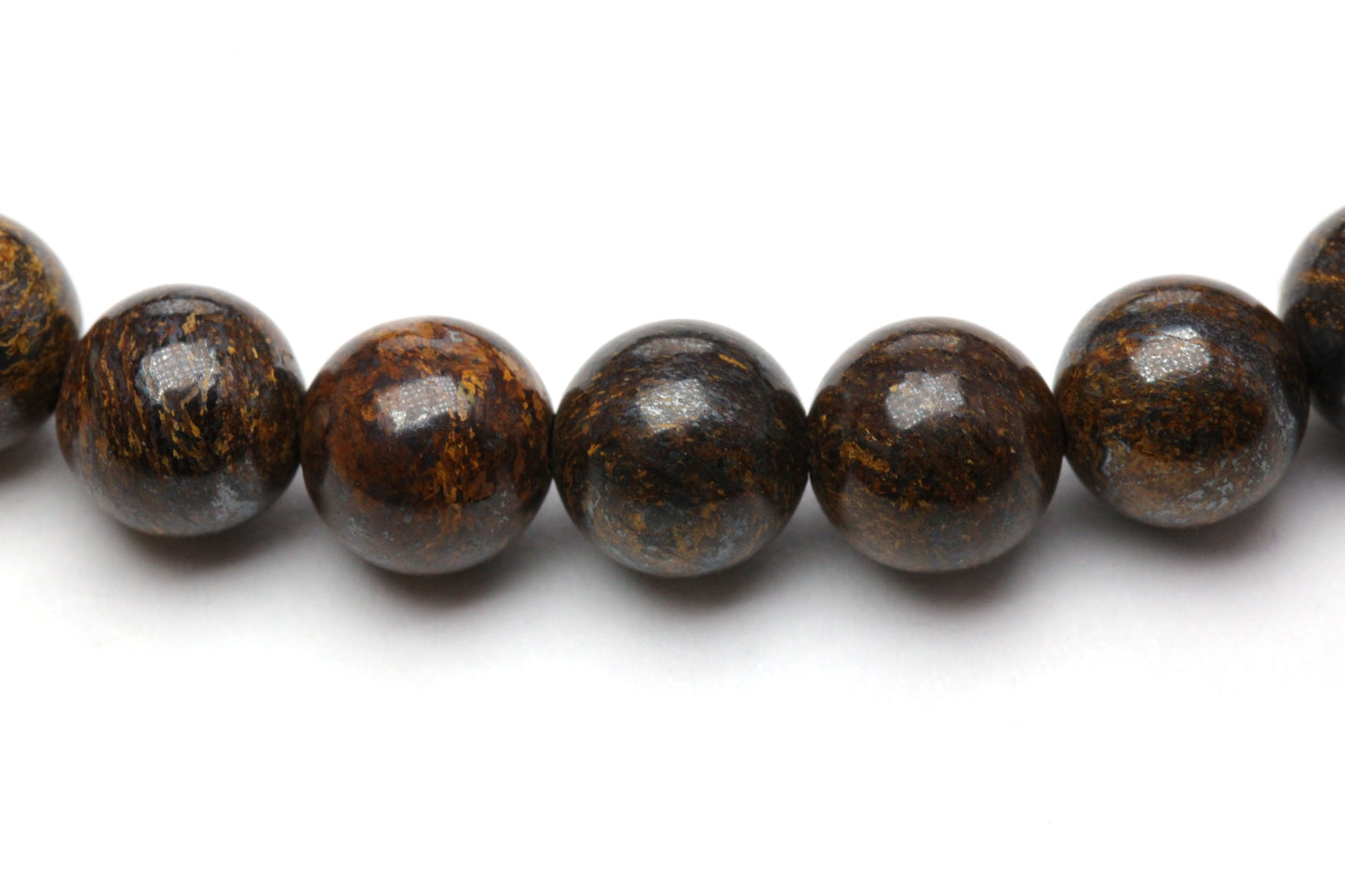 Bronzit Edelstein Armband mit Edelstahlherz