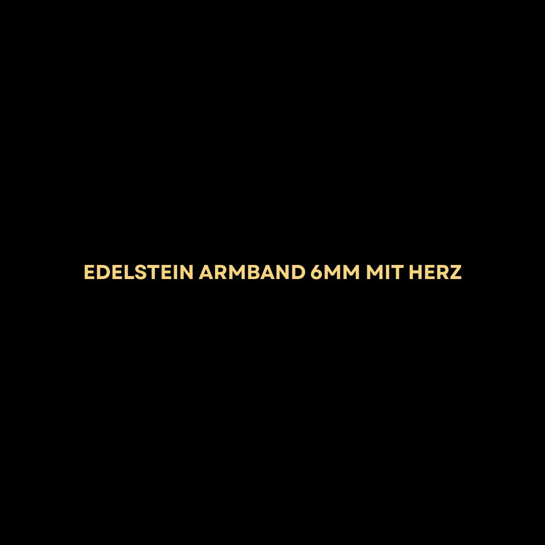 Edelstein Armband 6mm mit Edelstahlherz