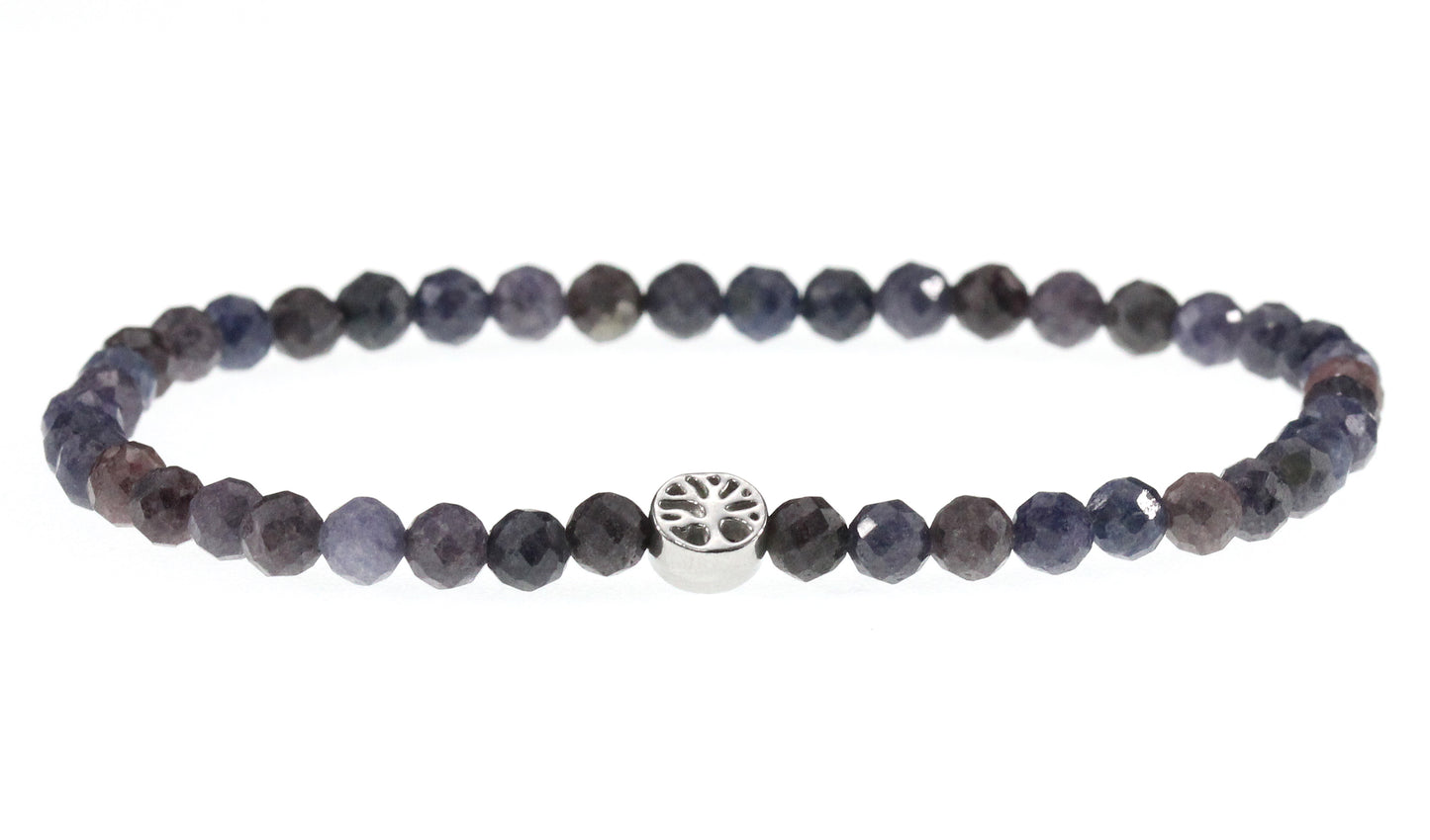Saphir Edelstein Armband 4mm mit Lebensbaum