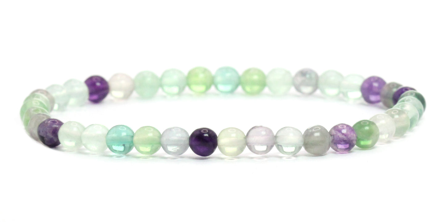Echtes Regenbogenfluorit Edelstein Armband 4mm