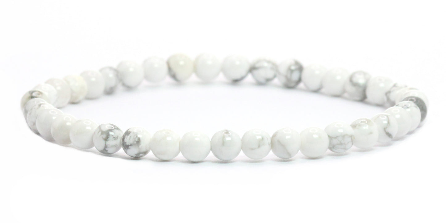 Echtes Howlith Edelstein Armband 4mm