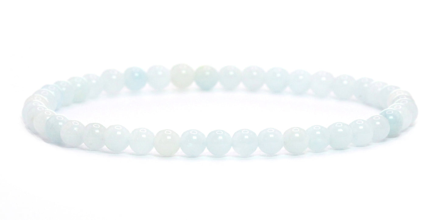 Echtes Aquamarin Edelstein Armband 4mm