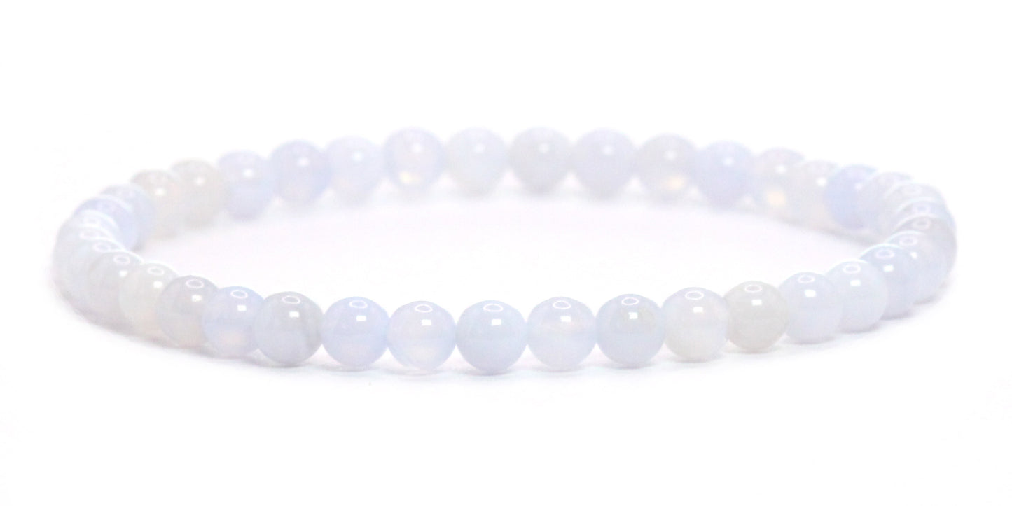 Echtes Blauer Spitzenachat Edelstein Armband 4mm