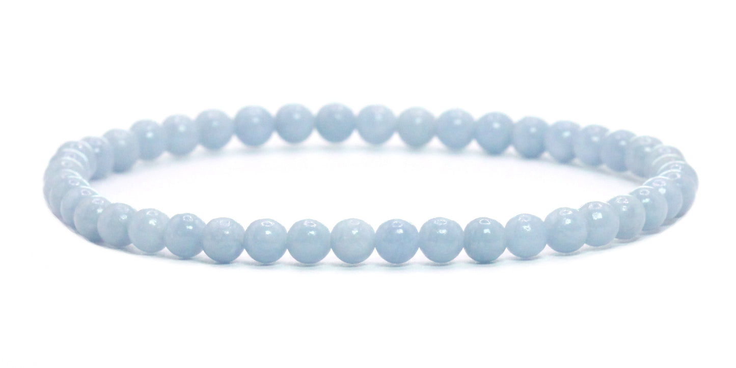 Echtes Blauer Angelit Edelstein Armband 4mm