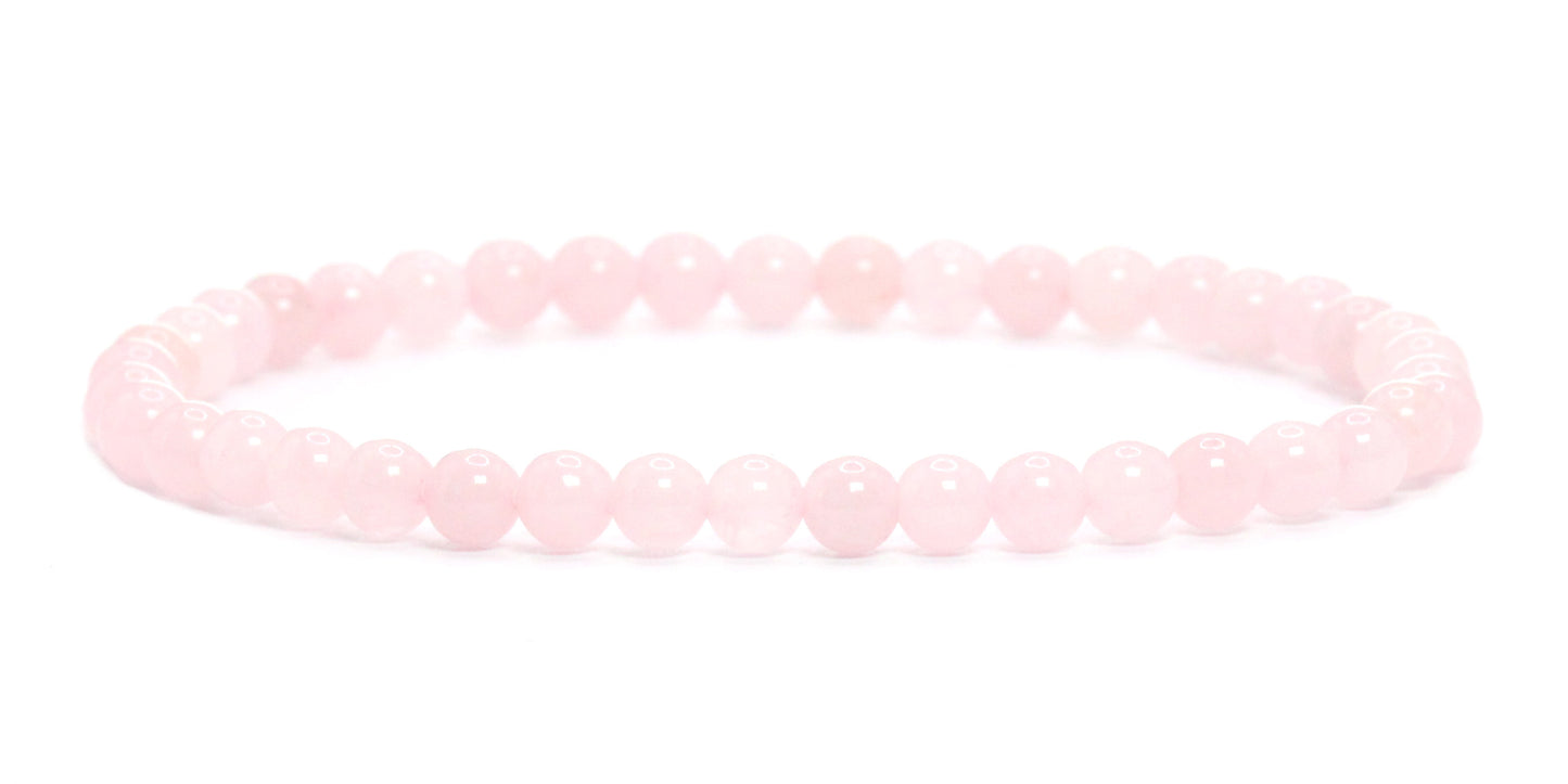 Echtes Rosenquarz Edelstein Armband 4mm