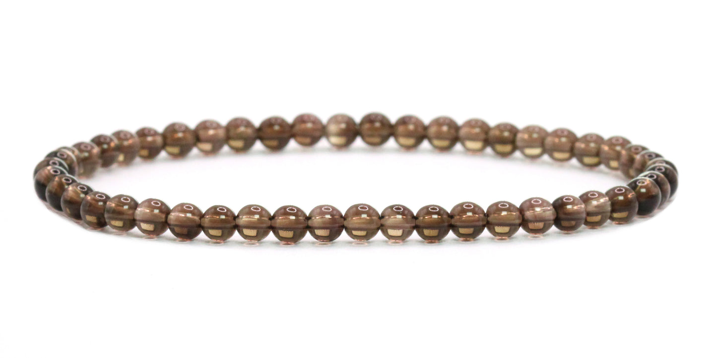 Echtes Rauchquarz Edelstein Armband 4mm