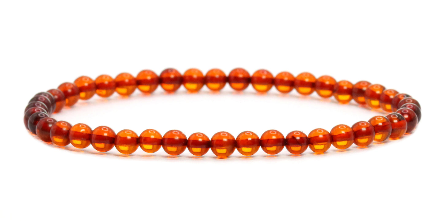 Echtes Bernstein Edelstein Armband 4mm