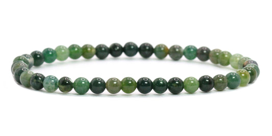 Echtes Moosachat Edelstein Armband 4mm