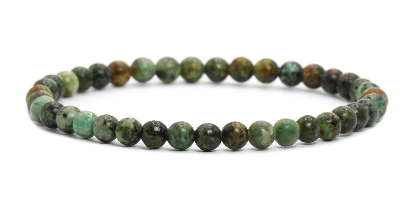Echtes Afrikanischer Türkis Edelstein Armband 4mm