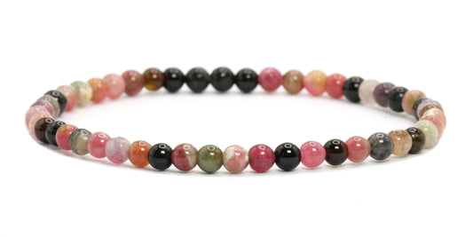 Echtes Gemischter Turmalin Edelstein Armband 4mm