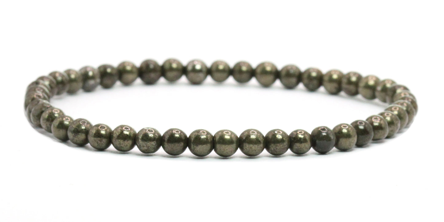 Echtes Pyrit Edelstein Armband 4mm
