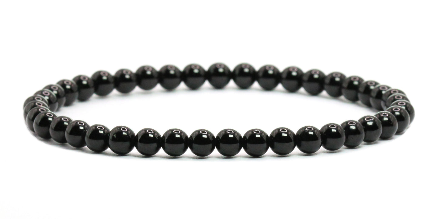 Echtes Onyx Edelstein Armband 4mm