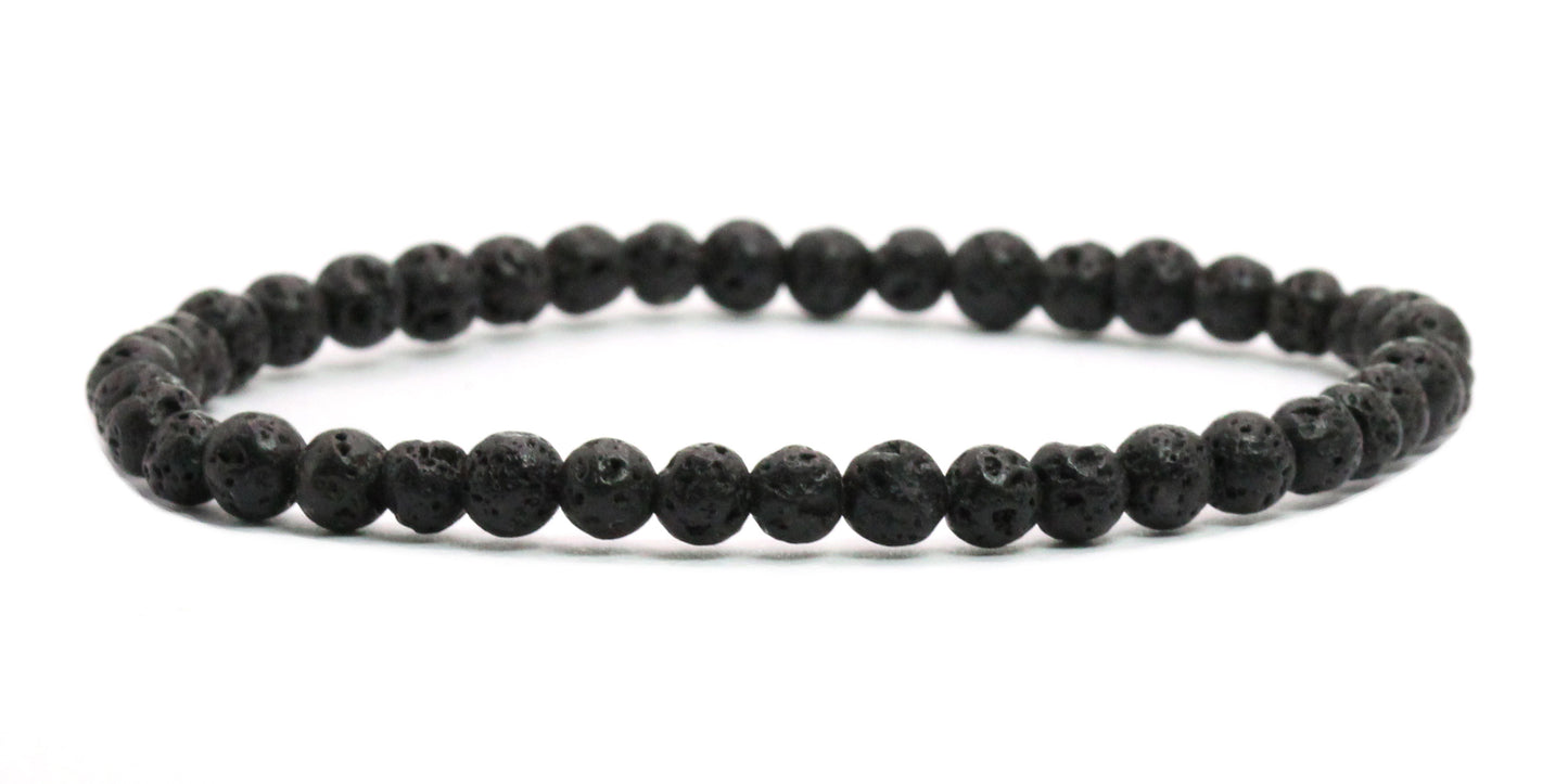 Echtes Lavastein Edelstein Armband 4mm