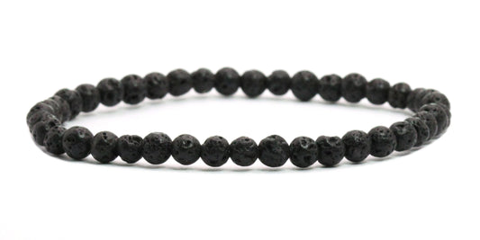 Echtes Lavastein Edelstein Armband 4mm