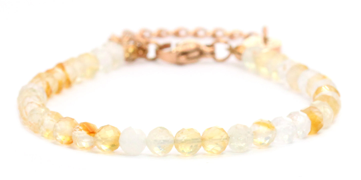 Citrin Edelstein Armband 4mm facettiert - Länge verstellbar 16-21cm