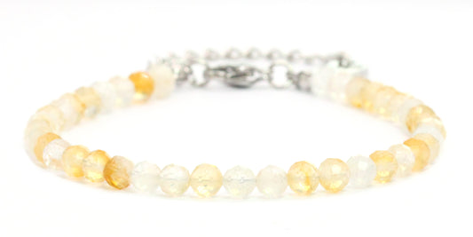 Citrin Edelstein Armband 4mm facettiert - Länge verstellbar 16-21cm