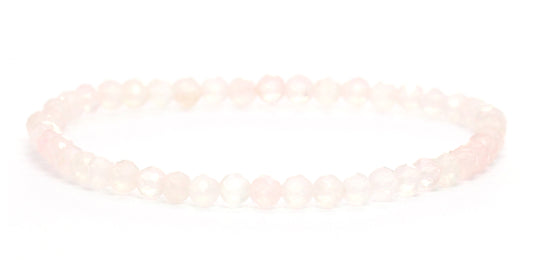 Echtes Rosenquarz Edelstein Armband 4mm facettiert