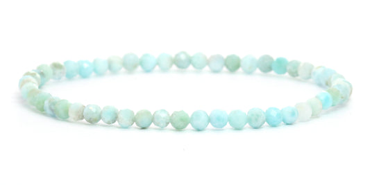 Echtes Larimar Edelstein Armband 4mm facettiert