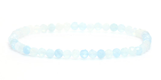 Echtes Aquamarin Edelstein Armband 4mm facettiert