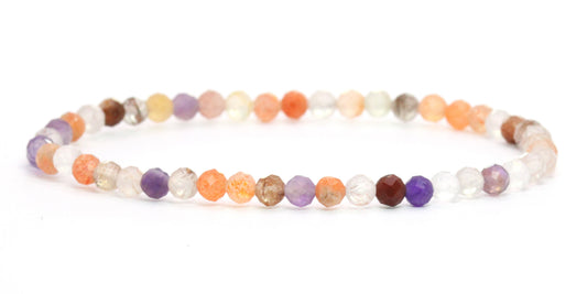 Echtes Super Seven Amethyst Edelstein Armband 4mm facettiert