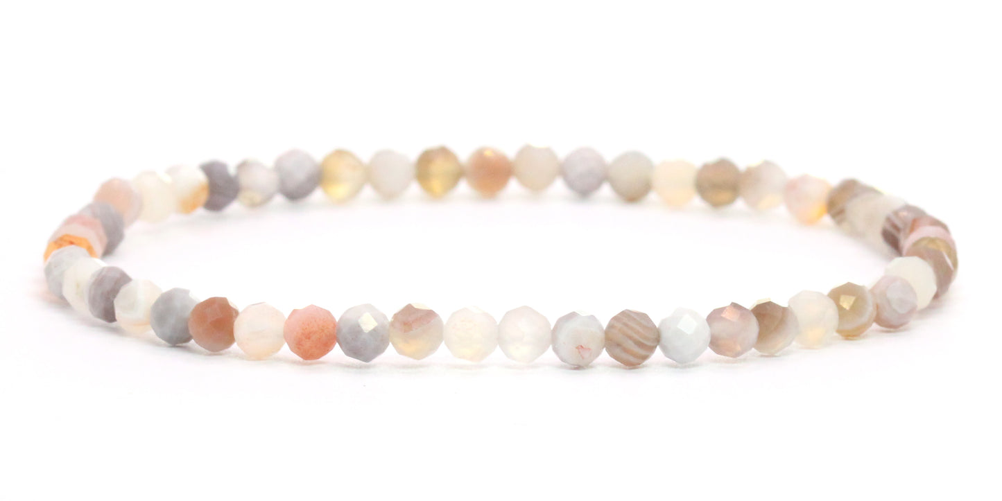 Echtes Botswana Achat Edelstein Armband 4mm facettiert