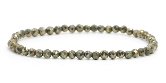 Echtes Pyrit Edelstein Armband 4mm facettiert