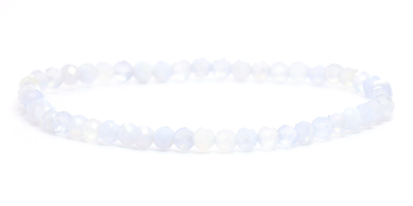 Echtes Blauer Spitzenachat Edelstein Armband 4mm facettiert