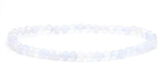 Echtes Blauer Spitzenachat Edelstein Armband 4mm facettiert