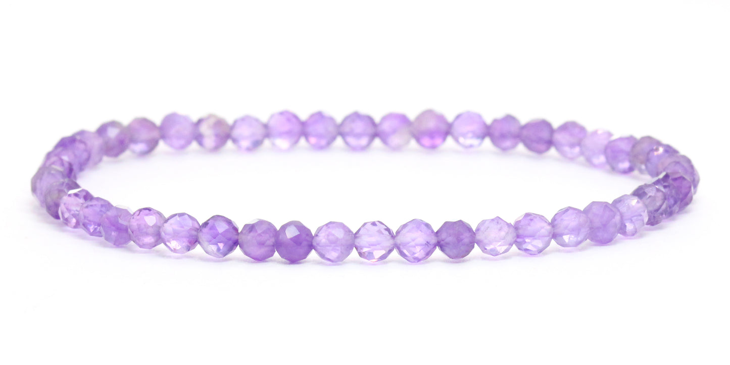 Echtes Amethyst Edelstein Armband 4mm facettiert