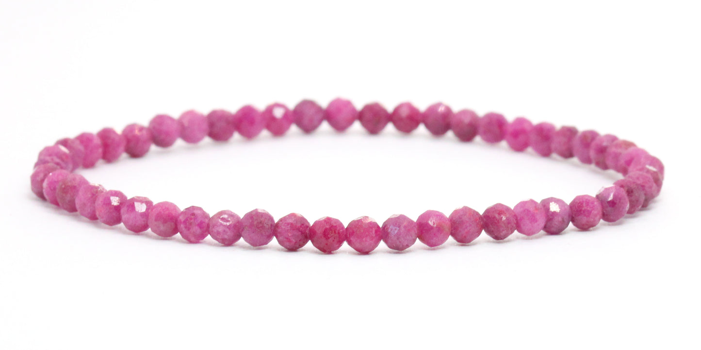 Echtes Rubin Edelstein Armband 4mm facettiert