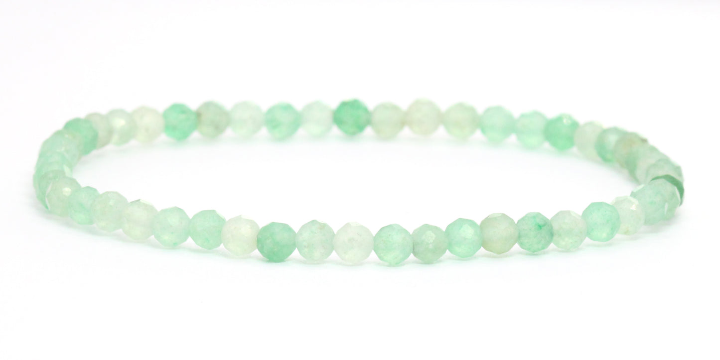 Echtes Grüner Aventurin Edelstein Armband 4mm facettiert