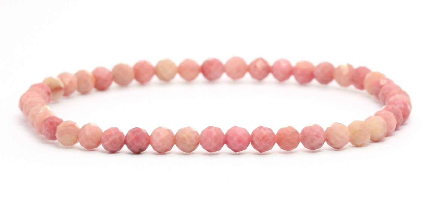 Echtes Rhodonit Edelstein Armband 4mm facettiert