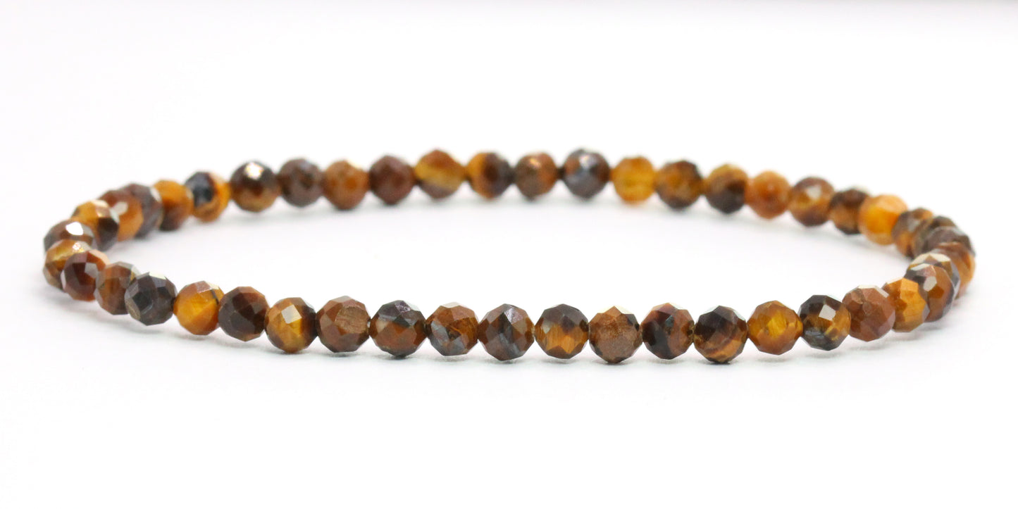 Echtes Tigerauge Edelstein Armband 4mm facettiert